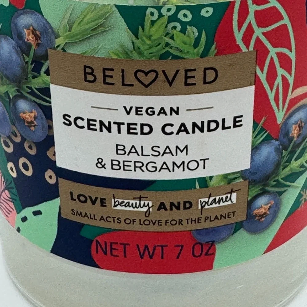 Beloved Balsam & Bergamot 1-Wick Soy Candle 7oz NWT Vegan